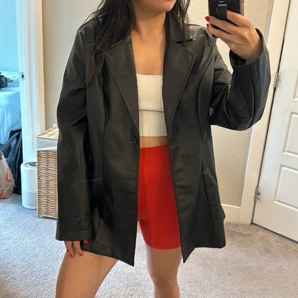 Faux Leather Blazer, size L - Picture 1 of 5